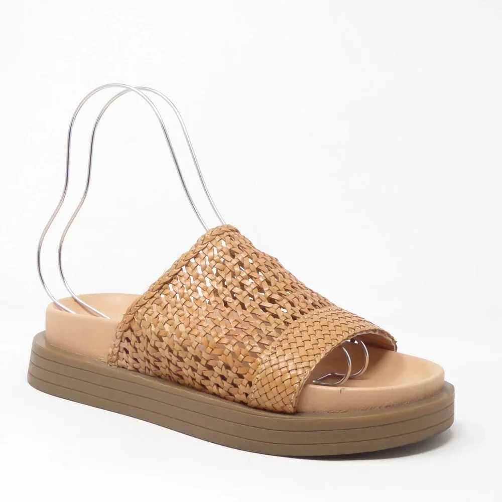 Free People Bondi Womens Sandals Tan Woven Platform Slide 9